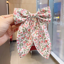 Load image into Gallery viewer, Polka Dot Floral Print Hair Clips Girls Daisy Bow Hairpin Pastoral Retro Style Barrettes Big Bowknot Hairpin Hair Accessories