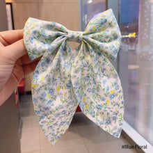 Load image into Gallery viewer, Polka Dot Floral Print Hair Clips Girls Daisy Bow Hairpin Pastoral Retro Style Barrettes Big Bowknot Hairpin Hair Accessories