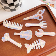 Load image into Gallery viewer, Guitar Scissors Shape Laser Color BB Clip Hairpin Fresh Bangs Clip Broken Hair Side Clip Barrette Hair Acccessories