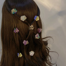 Load image into Gallery viewer, Acetate Flower Shape Small Catch Clip Color Hair Claw Bangs Clip Broken Hair Edge Clip Hairpin for Kids Hair Accessories