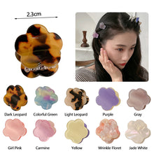 Load image into Gallery viewer, Acetate Flower Shape Small Catch Clip Color Hair Claw Bangs Clip Broken Hair Edge Clip Hairpin for Kids Hair Accessories