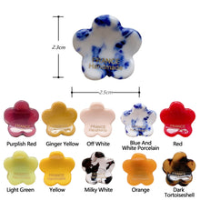 Load image into Gallery viewer, Chic Acetate Flower Shape Small Catch Clip Color Hair Claw Bangs Clip Broken Hair Edge Clip Hairpin