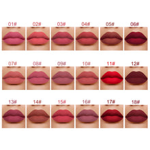 Load image into Gallery viewer, 18Colors Matte Lipstick Waterproof Long Lasting Lip Glaze Lip Gloss Moisturizing Lip Tint Lip Stick Lip Cosmetics