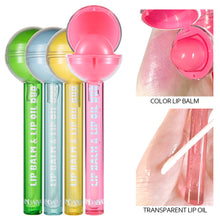 Load image into Gallery viewer, 2 in 1 Lollipop Lip Balm Color Changing Moisturizing Lipstick Lip Gloss Natural Lasting Lip Stick Glaze Lip Primer Makeup Lip Care Oil