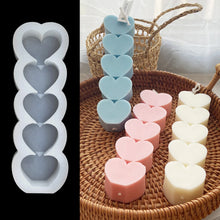 Load image into Gallery viewer, 3D Heart Silicone Candle Mold Aesthetic New Handmade DIY Pillar Scented Candles Making Kit Chocolate Cake Fondant Mould