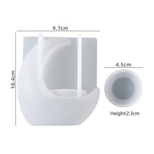 Load image into Gallery viewer, 3D Moon Shape Silicone Mold for Handmade Desktop Decoration Gypsum Epoxy Resin Candlestick Silicone Mould