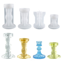Load image into Gallery viewer, Roman Solid Column Candle Holder Silicone Molds 3D Stripe Pillars Decoration Molds For Resin Wedding Home Table Decor