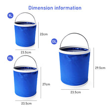 Load image into Gallery viewer, 9/11/13L Multifunctional Portable Folding Bucket with Bag Outdoor Car Wash Fishing Backpack Camping Hiking Trip Cleaning Tool