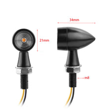 Load image into Gallery viewer, 2Pcs 12V Mini Motorcycle LED Turn Signal Light Bullet Moto flashing Light Clignotant Moto Led Fit for Kawasaki Suzuki Yamaha