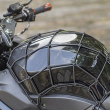 Load image into Gallery viewer, 40*40cm Universal Motorcycle 6 Hooks Helmet Elastic Net Bag Motorbike Luggage Net Mesh Web Bungee Helmet Bike Tank Car styling