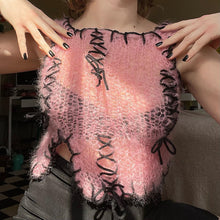 Load image into Gallery viewer, Contrast Color Summer Sexy Slim Fit Short Cropped Navel Tank Top Knitted Vest Women T-shirt
