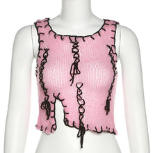 Load image into Gallery viewer, Contrast Color Summer Sexy Slim Fit Short Cropped Navel Tank Top Knitted Vest Women T-shirt