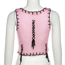 Load image into Gallery viewer, Contrast Color Summer Sexy Slim Fit Short Cropped Navel Tank Top Knitted Vest Women T-shirt