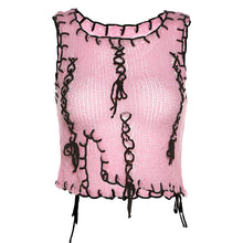 Load image into Gallery viewer, Contrast Color Summer Sexy Slim Fit Short Cropped Navel Tank Top Knitted Vest Women T-shirt