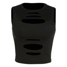 Load image into Gallery viewer, Women Fashion Tight Sexy Sleeveless Hollow T-shirt Slim Fit Solid Color Tank Top Cutout Summer Vest Crop Top