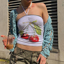 Load image into Gallery viewer, Age-reducing Cherry Print Halterneck Tank Top Vest Women Girls Outer Wear Sexy Hot Tube Tops