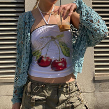 Load image into Gallery viewer, Age-reducing Cherry Print Halterneck Tank Top Vest Women Girls Outer Wear Sexy Hot Tube Tops