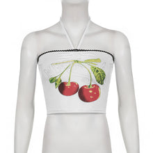 Load image into Gallery viewer, Age-reducing Cherry Print Halterneck Tank Top Vest Women Girls Outer Wear Sexy Hot Tube Tops