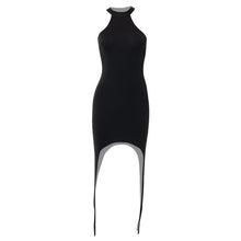 Load image into Gallery viewer, Round Neck Halterneck Sleeveless Slim Hip Dress Women Solid Color Street Shooting Hot Girl Short Dress