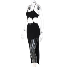 Load image into Gallery viewer, New Fashion Sexy Backless Cutout Slim Fit Dress Halterneck Crop Top Outer Wear Two-piece Long Dress
