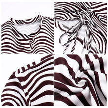 Load image into Gallery viewer, Striped Print Short Sleeve T-shirt Round Neck Tie-up Crop Tops Sexy Slim Girls Fashion Shirts