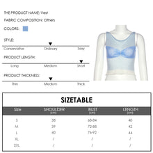 Load image into Gallery viewer, Summer See-through Sleeveless Loose Shirt Women Knitted Tops Fashion Contrast Color Round Neck Slim Vest