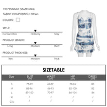 Load image into Gallery viewer, Sexy Low Cut Smocked Slit Dress Tie-dye Personality Graffiti Print Slip Dress Slim Fit Women Suspender Skirt