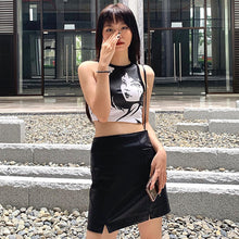 Load image into Gallery viewer, Portrait Printed Sleeveless Crop Tank Top Vest Round Neck T-shirt Pullover Slim Fit Summer Beauty Ribbed Knit Tops