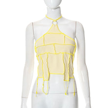Load image into Gallery viewer, Summer Ins Lace-up Halterneck Sexy Cropped Tank Top Backless Casual Fashion Solid Color Navel Tassel Tops Vest