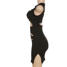Load image into Gallery viewer, Round Neck Sleeveless Sexy Ripped Dress Backless Sexy Slim Fit Hollowed-out Summer Women's Dress