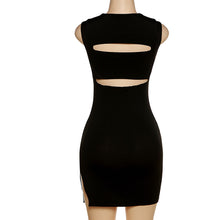 Load image into Gallery viewer, Round Neck Sleeveless Sexy Ripped Dress Backless Sexy Slim Fit Hollowed-out Summer Women's Dress