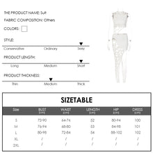 Load image into Gallery viewer, Solid Color Two-piece Sleeveless Ripped Tops + Hollow Skirt Set Round Neck Sexy Fashion Navel Top Slim-fitting Suit