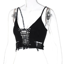 Load image into Gallery viewer, Y2k Fashion Solid Color V-neck Slim Hollow Sling Tube Top Women Summer Tight Low Cut Shirt Crop Tops