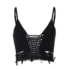 Load image into Gallery viewer, Y2k Fashion Solid Color V-neck Slim Hollow Sling Tube Top Women Summer Tight Low Cut Shirt Crop Tops