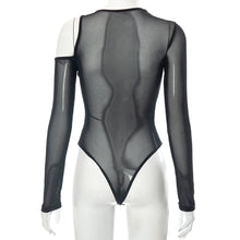 Load image into Gallery viewer, Sexy Mesh Sheer Tight Long Sleeve Women Bodysuits Fashion Model Street Shooting See-through Tight-fitting Long-sleeved Jumpsuit