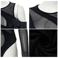 Load image into Gallery viewer, Sexy Mesh Sheer Tight Long Sleeve Women Bodysuits Fashion Model Street Shooting See-through Tight-fitting Long-sleeved Jumpsuit