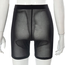 Load image into Gallery viewer, Sexy See-through Mesh Highwaist Hip-lifting Shorts Black White Perspective Thin Yoga Sports Casual Pants