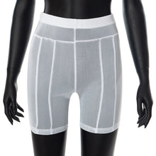 Load image into Gallery viewer, Sexy See-through Mesh Highwaist Hip-lifting Shorts Black White Perspective Thin Yoga Sports Casual Pants