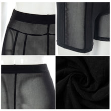 Load image into Gallery viewer, Sexy See-through Mesh Highwaist Hip-lifting Shorts Black White Perspective Thin Yoga Sports Casual Pants