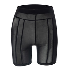 Load image into Gallery viewer, Sexy See-through Mesh Highwaist Hip-lifting Shorts Black White Perspective Thin Yoga Sports Casual Pants