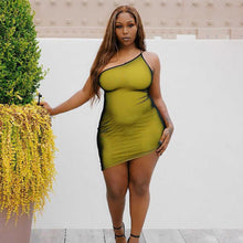 Load image into Gallery viewer, Lowcut Lace-up Sexy Backless Slim Fit High Waist Hip Skirt Halterneck Off-shoulder Solid Color Dress
