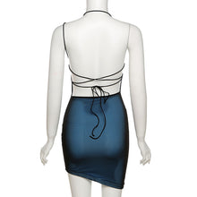 Load image into Gallery viewer, Lowcut Lace-up Sexy Backless Slim Fit High Waist Hip Skirt Halterneck Off-shoulder Solid Color Dress