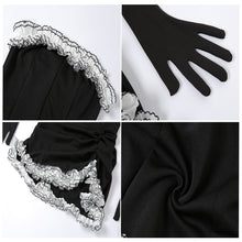 Load image into Gallery viewer, Sexy Elegant Off-shoulder Wrap Bust Long Sleeve High Waist Slim Dress With Gloves Flower Hemming Skirt