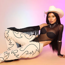 Load image into Gallery viewer, Turtleneck Sexy See-through Onesies Bodysuit Single-sleeve Mesh Hollow Perspective Shirt Jumpsuit
