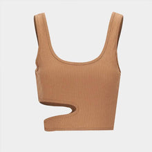 Load image into Gallery viewer, Sleeveless U-neck Solid Color Tight Waist Slim Solid Color Knit Sweater Summer Top Vest