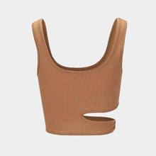 Load image into Gallery viewer, Sleeveless U-neck Solid Color Tight Waist Slim Solid Color Knit Sweater Summer Top Vest