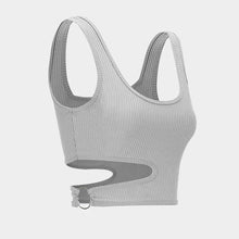 Load image into Gallery viewer, Sleeveless U-neck Solid Color Tight Waist Slim Solid Color Knit Sweater Summer Top Vest