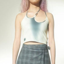 Load image into Gallery viewer, Hot Girls Irregular Halterneck Spaghetti Straps Cool Metal T-shirt Top Contrast Colors Suspenders Vest