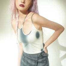 Load image into Gallery viewer, Hot Girls Irregular Halterneck Spaghetti Straps Cool Metal T-shirt Top Contrast Colors Suspenders Vest