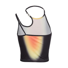 Load image into Gallery viewer, Hot Girls Irregular Halterneck Spaghetti Straps Cool Metal T-shirt Top Contrast Colors Suspenders Vest